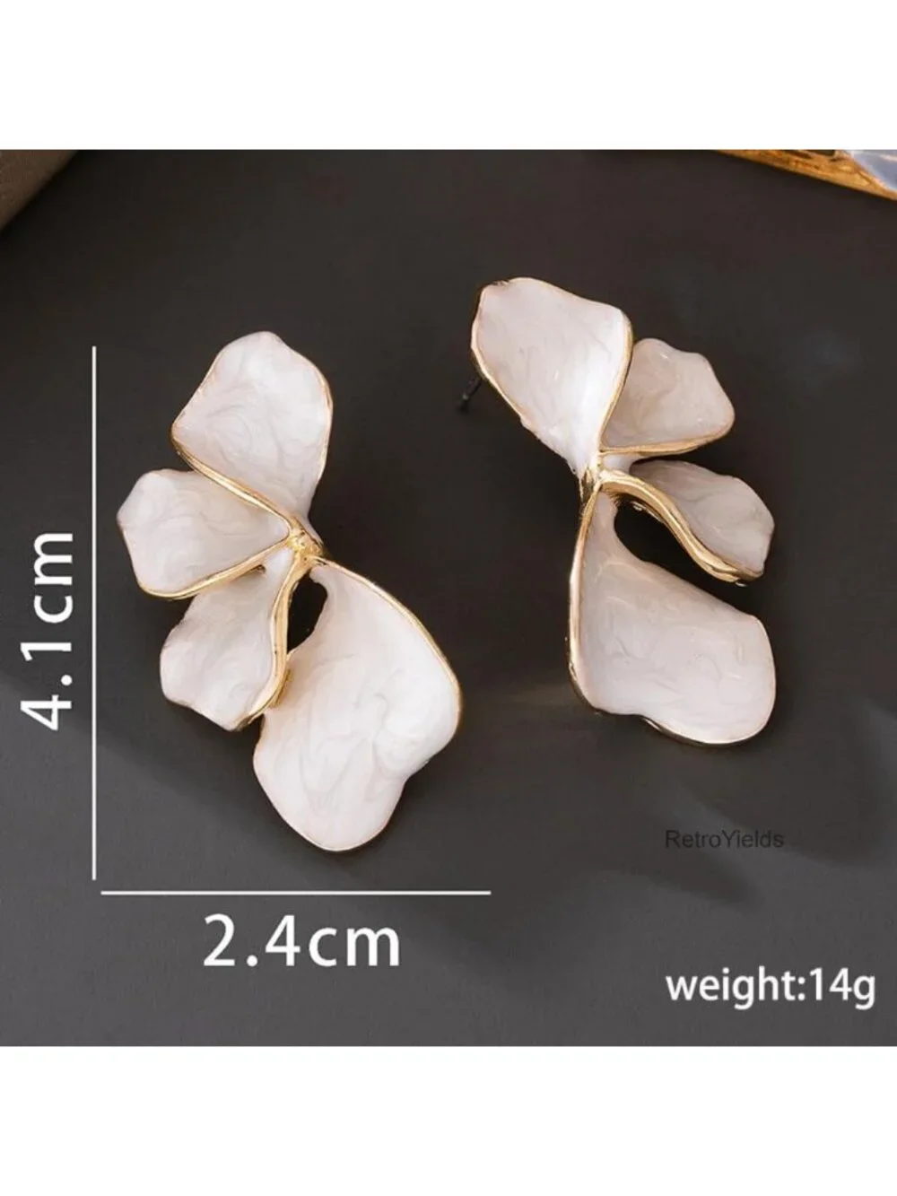 Chunky Large Flower Leaf Drop Dangle Earrings for Women Statement Jewelry